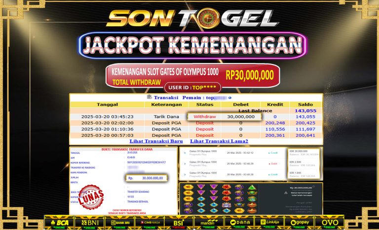 Bukti JP Sontogel kemenangan berapapun akan dibayarkan tuntas tanpa kekurangan sepersenpun langsung saja bermain disitus kami