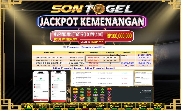 Bukti JP Sontogel kemenangan berapapun akan dibayarkan tuntas tanpa kekurangan sepersenpun langsung saja bermain disitus kami