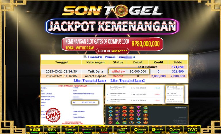 Bukti JP Sontogel kemenangan berapapun akan dibayarkan tuntas tanpa kekurangan sepersenpun langsung saja bermain disitus kami