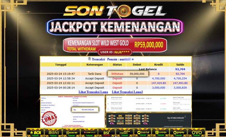 Bukti JP Sontogel kemenangan berapapun akan dibayarkan tuntas tanpa kekurangan sepersenpun langsung saja bermain disitus kami