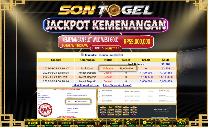 Bukti JP Sontogel kemenangan berapapun akan dibayarkan tuntas tanpa kekurangan sepersenpun langsung saja bermain disitus kami