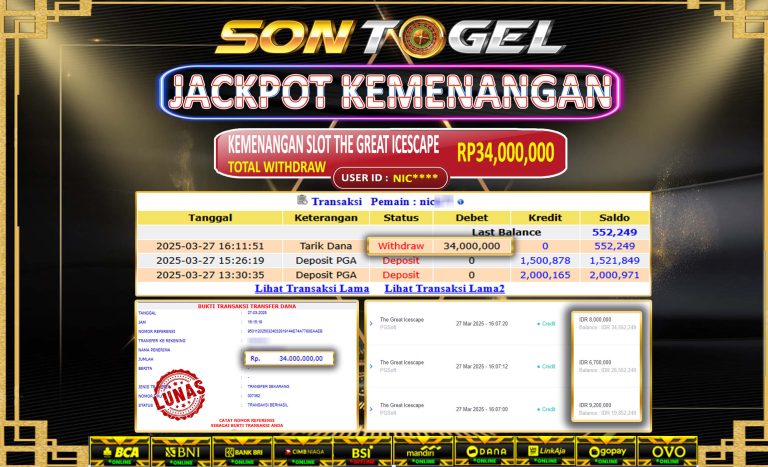 Bukti JP Sontogel kemenangan berapapun akan dibayarkan tuntas tanpa kekurangan sepersenpun langsung saja bermain disitus kami