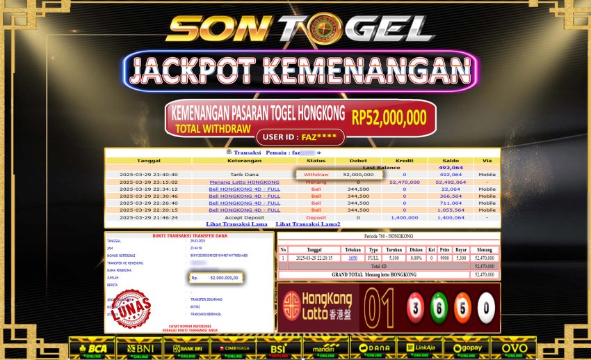 Bukti JP Sontogel kemenangan berapapun akan dibayarkan tuntas tanpa kekurangan sepersenpun langsung saja bermain disitus kami