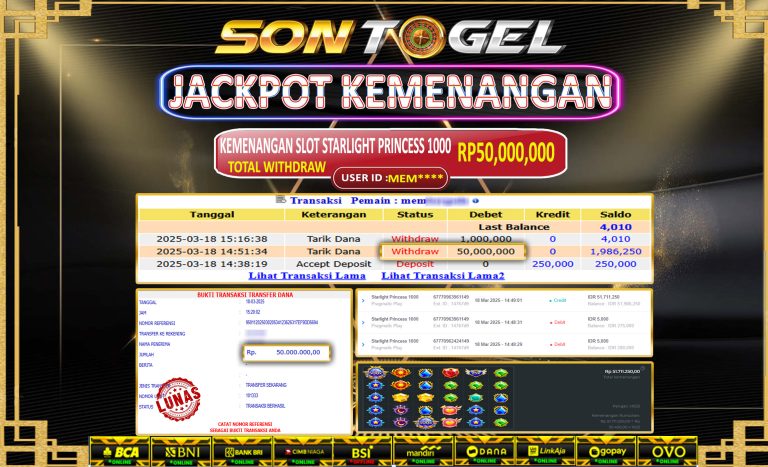 Bukti JP Sontogel kemenangan berapapun akan dibayarkan tuntas tanpa kekurangan sepersenpun langsung saja bermain disitus kami