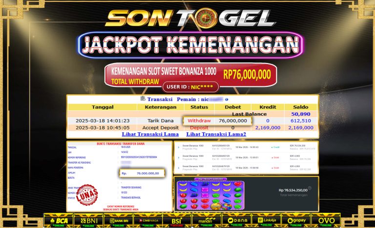 Bukti JP Sontogel kemenangan berapapun akan dibayarkan tuntas tanpa kekurangan sepersenpun langsung saja bermain disitus kami