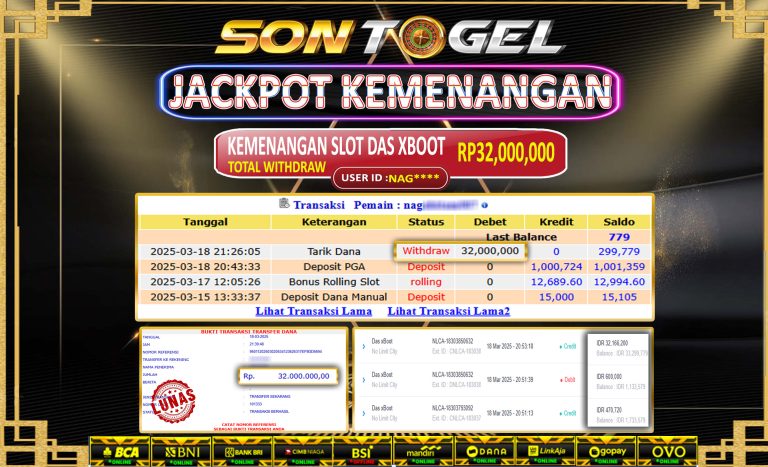 Bukti JP Sontogel kemenangan berapapun akan dibayarkan tuntas tanpa kekurangan sepersenpun langsung saja bermain disitus kami