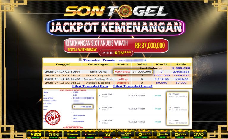 Bukti JP Sontogel kemenangan berapapun akan dibayarkan tuntas tanpa kekurangan sepersenpun langsung saja bermain disitus kami