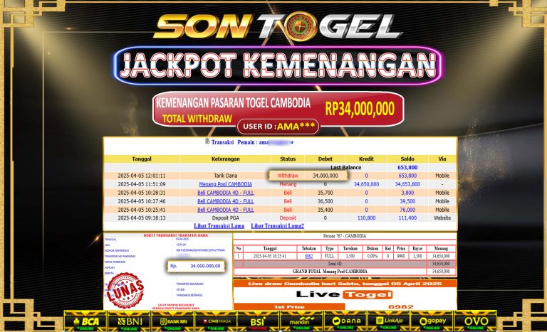 Bukti JP Sontogel kemenangan berapapun akan dibayarkan tuntas tanpa kekurangan sepersenpun langsung saja bermain disitus kami