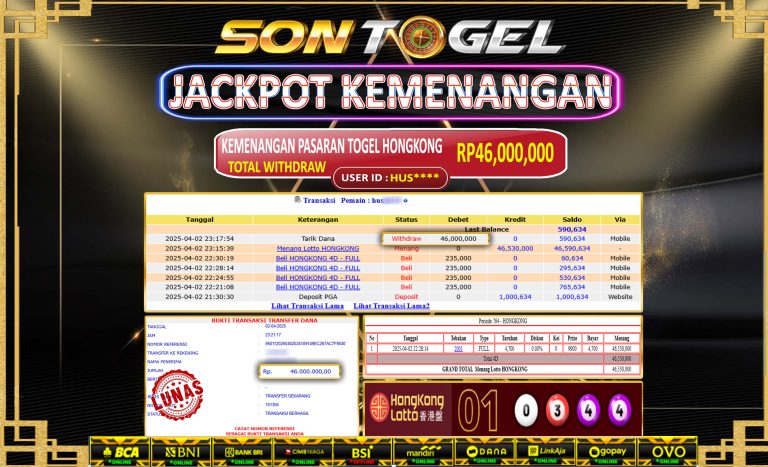 Bukti JP Sontogel kemenangan berapapun akan dibayarkan tuntas tanpa kekurangan sepersenpun langsung saja bermain disitus kami