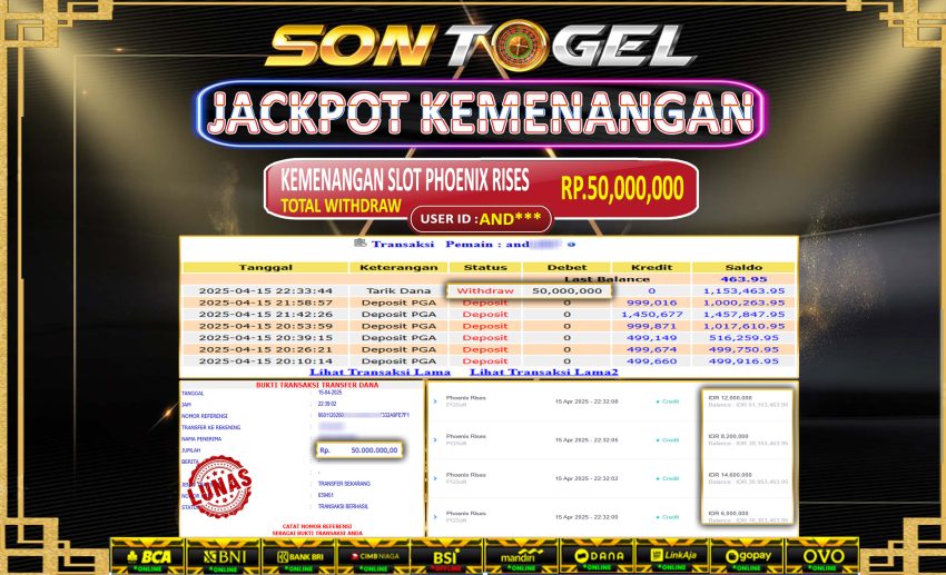 Bukti JP Sontogel kemenangan berapapun akan dibayarkan tuntas tanpa kekurangan sepersenpun langsung saja bermain disitus kami