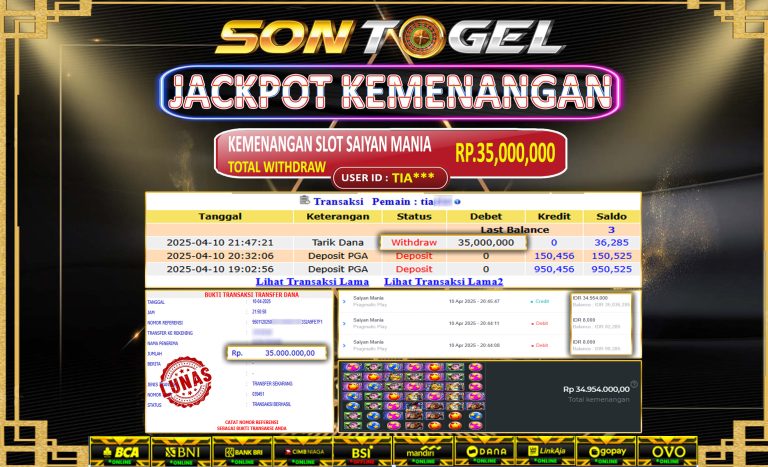 Bukti JP Sontogel kemenangan berapapun akan dibayarkan tuntas tanpa kekurangan sepersenpun langsung saja bermain disitus kami