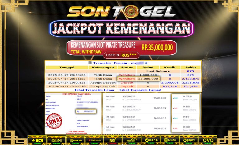 Bukti JP Sontogel kemenangan berapapun akan dibayarkan tuntas tanpa kekurangan sepersenpun langsung saja bermain disitus kami
