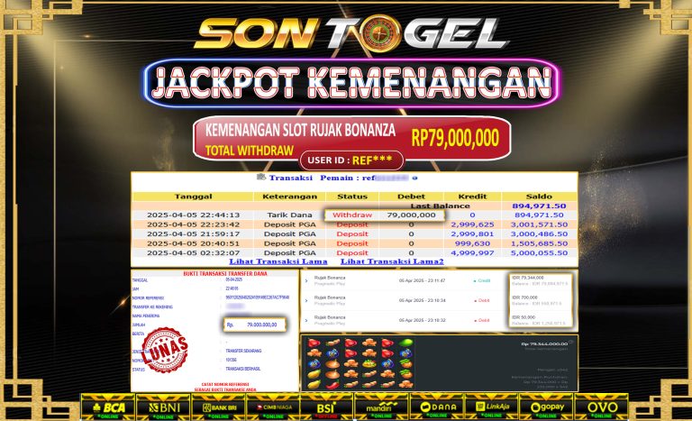 Bukti JP Sontogel kemenangan berapapun akan dibayarkan tuntas tanpa kekurangan sepersenpun langsung saja bermain disitus kami