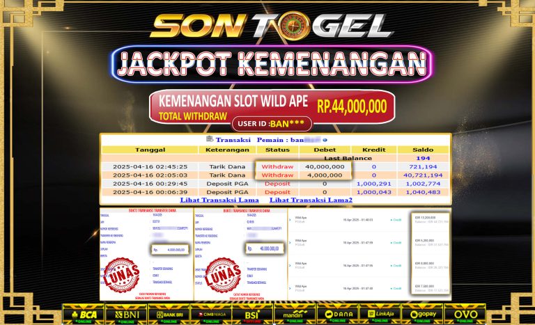 Bukti JP Sontogel kemenangan berapapun akan dibayarkan tuntas tanpa kekurangan sepersenpun langsung saja bermain disitus kami