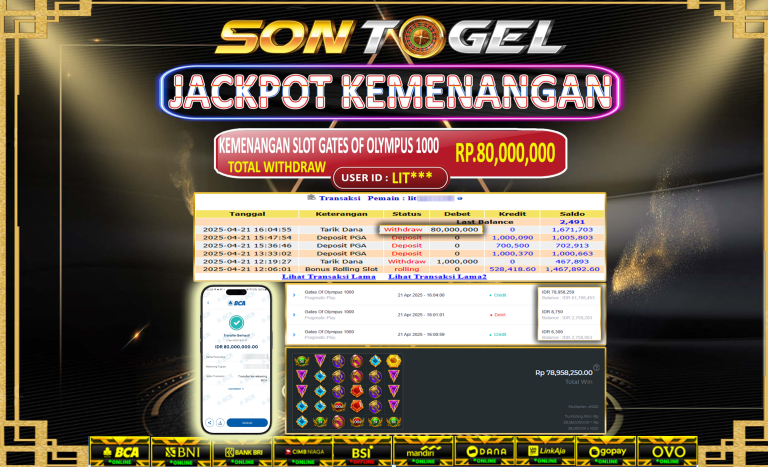 Bukti JP Sontogel kemenangan berapapun akan dibayarkan tuntas tanpa kekurangan sepersenpun langsung saja bermain disitus kami