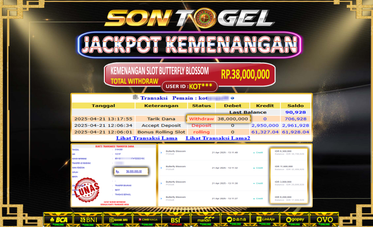 Bukti JP Sontogel kemenangan berapapun akan dibayarkan tuntas tanpa kekurangan sepersenpun langsung saja bermain disitus kami