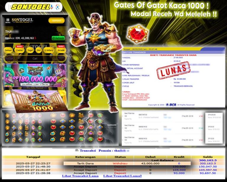 Bukti JP Sontogel kemenangan berapapun akan dibayarkan tuntas tanpa kekurangan sepersenpun langsung saja bermain disitus kami