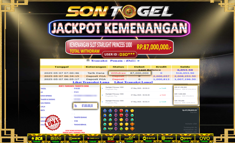 Bukti JP Sontogel kemenangan berapapun akan dibayarkan tuntas tanpa kekurangan sepersenpun langsung saja bermain disitus kami