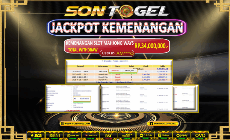 Bukti JP Sontogel kemenangan berapapun akan dibayarkan tuntas tanpa kekurangan sepersenpun langsung saja bermain disitus kami