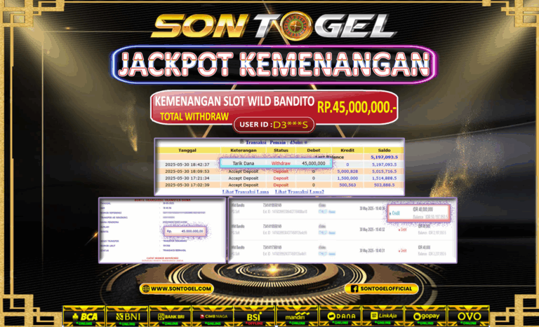 Bukti JP Sontogel kemenangan berapapun akan dibayarkan tuntas tanpa kekurangan sepersenpun langsung saja bermain disitus kami