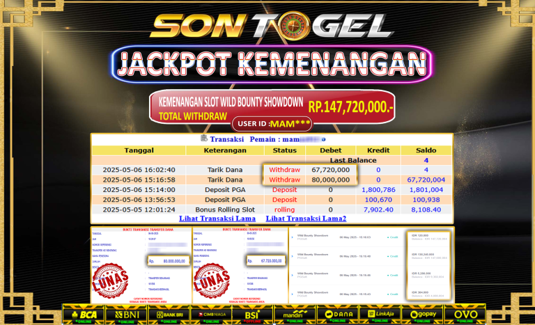 Bukti JP Sontogel kemenangan berapapun akan dibayarkan tuntas tanpa kekurangan sepersenpun langsung saja bermain disitus kami
