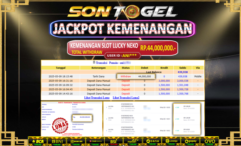 Bukti JP Sontogel kemenangan berapapun akan dibayarkan tuntas tanpa kekurangan sepersenpun langsung saja bermain disitus kami
