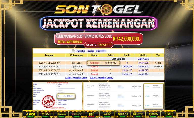 Bukti JP Sontogel kemenangan berapapun akan dibayarkan tuntas tanpa kekurangan sepersenpun langsung saja bermain disitus kami