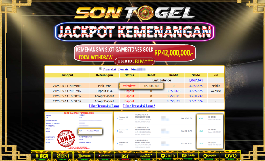 Bukti JP Sontogel kemenangan berapapun akan dibayarkan tuntas tanpa kekurangan sepersenpun langsung saja bermain disitus kami