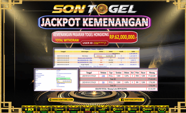 Bukti JP Sontogel kemenangan berapapun akan dibayarkan tuntas tanpa kekurangan sepersenpun langsung saja bermain disitus kami