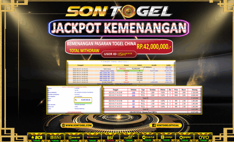 Bukti JP Sontogel kemenangan berapapun akan dibayarkan tuntas tanpa kekurangan sepersenpun langsung saja bermain disitus kami