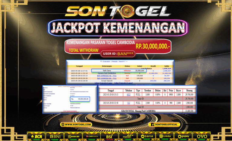 Bukti JP Sontogel kemenangan berapapun akan dibayarkan tuntas tanpa kekurangan sepersenpun langsung saja bermain disitus kami