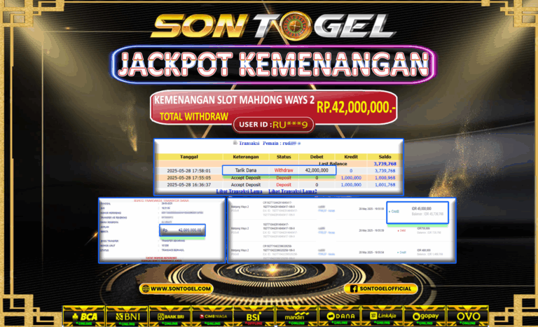 Bukti JP Sontogel kemenangan berapapun akan dibayarkan tuntas tanpa kekurangan sepersenpun langsung saja bermain disitus kami