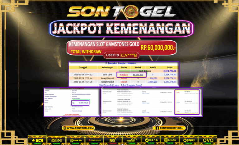 Bukti JP Sontogel kemenangan berapapun akan dibayarkan tuntas tanpa kekurangan sepersenpun langsung saja bermain disitus kami