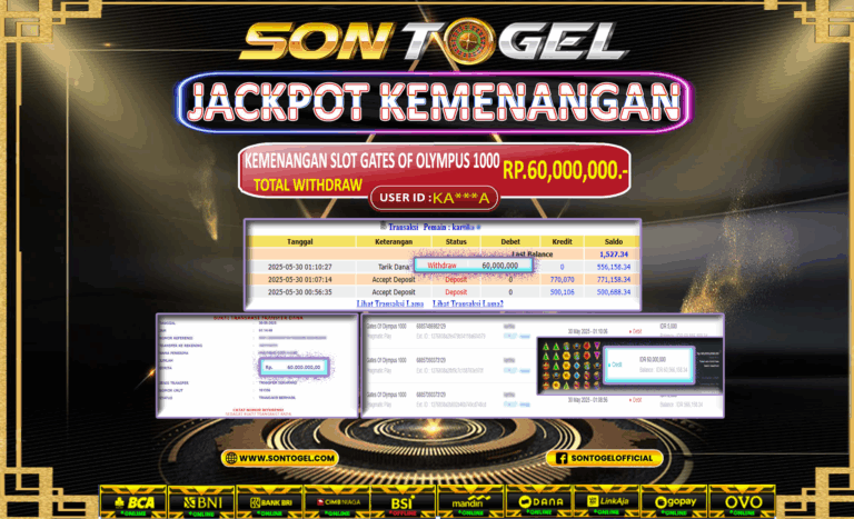 Bukti JP Sontogel kemenangan berapapun akan dibayarkan tuntas tanpa kekurangan sepersenpun langsung saja bermain disitus kami