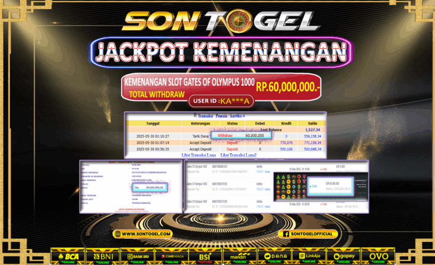 Bukti JP Sontogel kemenangan berapapun akan dibayarkan tuntas tanpa kekurangan sepersenpun langsung saja bermain disitus kami