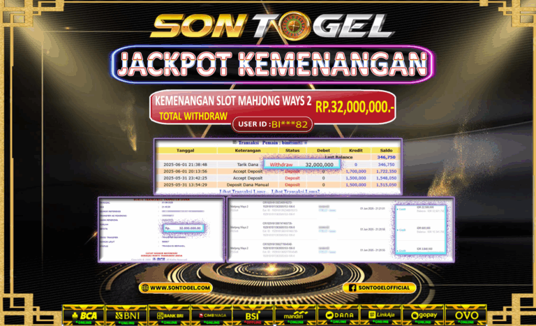 Bukti JP Sontogel kemenangan berapapun akan dibayarkan tuntas tanpa kekurangan sepersenpun langsung saja bermain disitus kami