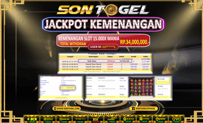 Bukti JP Sontogel kemenangan berapapun akan dibayarkan tuntas tanpa kekurangan sepersenpun langsung saja bermain disitus kami