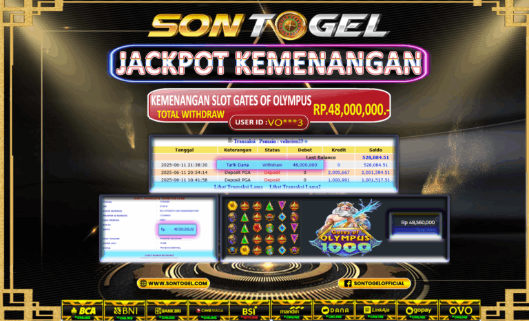 Bukti JP Sontogel kemenangan berapapun akan dibayarkan tuntas tanpa kekurangan sepersenpun langsung saja bermain disitus kami