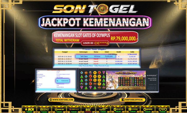 Bukti JP Sontogel kemenangan berapapun akan dibayarkan tuntas tanpa kekurangan sepersenpun langsung saja bermain disitus kami