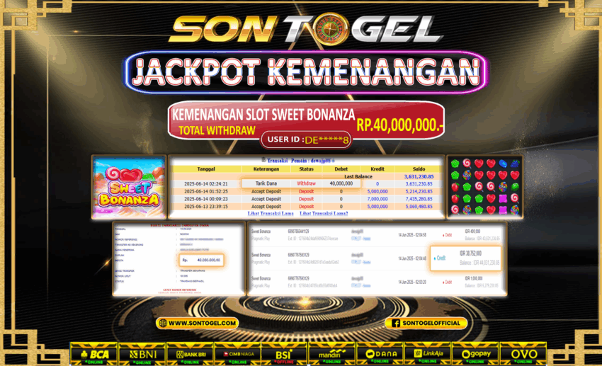 Bukti JP Sontogel kemenangan berapapun akan dibayarkan tuntas tanpa kekurangan sepersenpun langsung saja bermain disitus kami