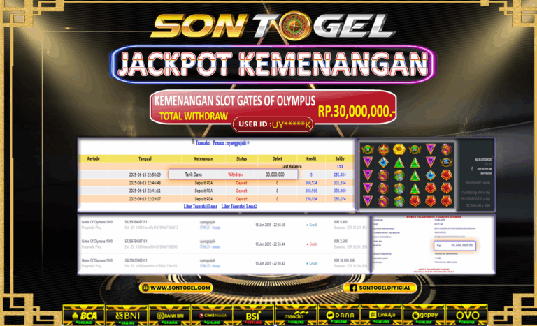 Bukti JP Sontogel kemenangan berapapun akan dibayarkan tuntas tanpa kekurangan sepersenpun langsung saja bermain disitus kami