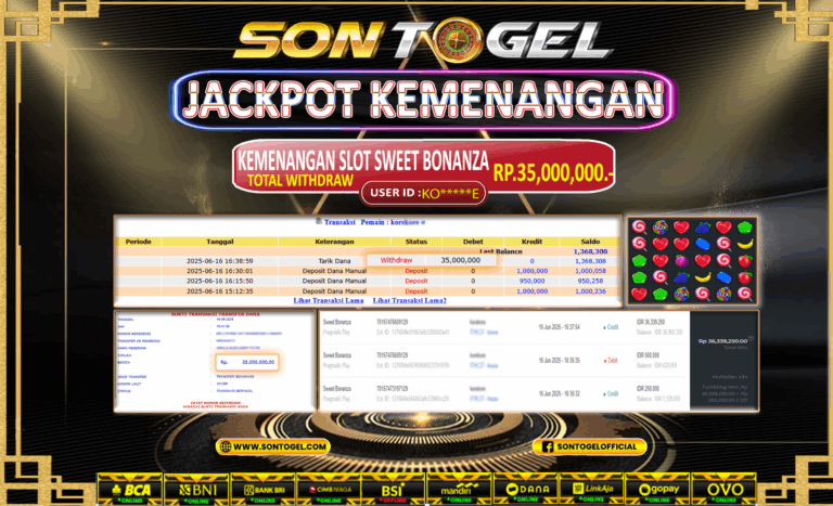 Bukti JP Sontogel kemenangan berapapun akan dibayarkan tuntas tanpa kekurangan sepersenpun langsung saja bermain disitus kami