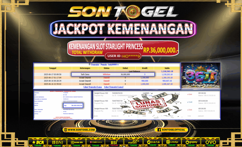 Bukti JP Sontogel kemenangan berapapun akan dibayarkan tuntas tanpa kekurangan sepersenpun langsung saja bermain disitus kami