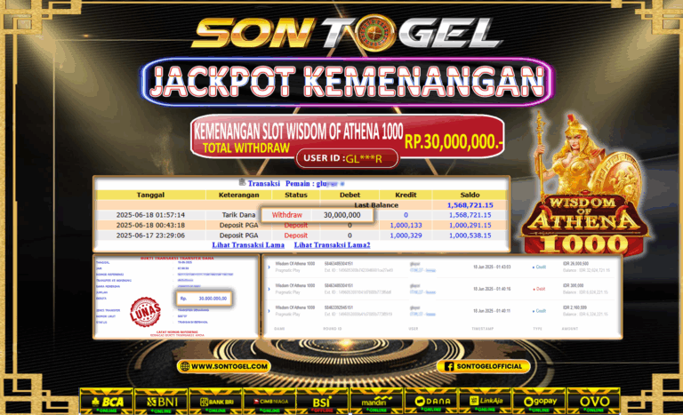 Bukti JP Sontogel kemenangan berapapun akan dibayarkan tuntas tanpa kekurangan sepersenpun langsung saja bermain disitus kami