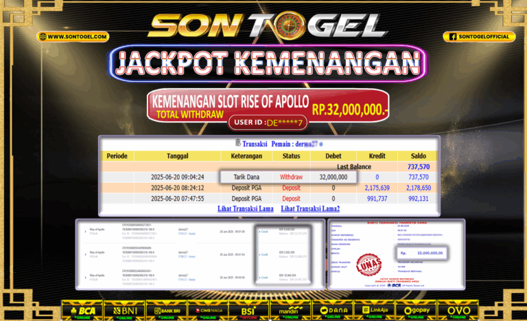 Bukti JP Sontogel kemenangan berapapun akan dibayarkan tuntas tanpa kekurangan sepersenpun langsung saja bermain disitus kami