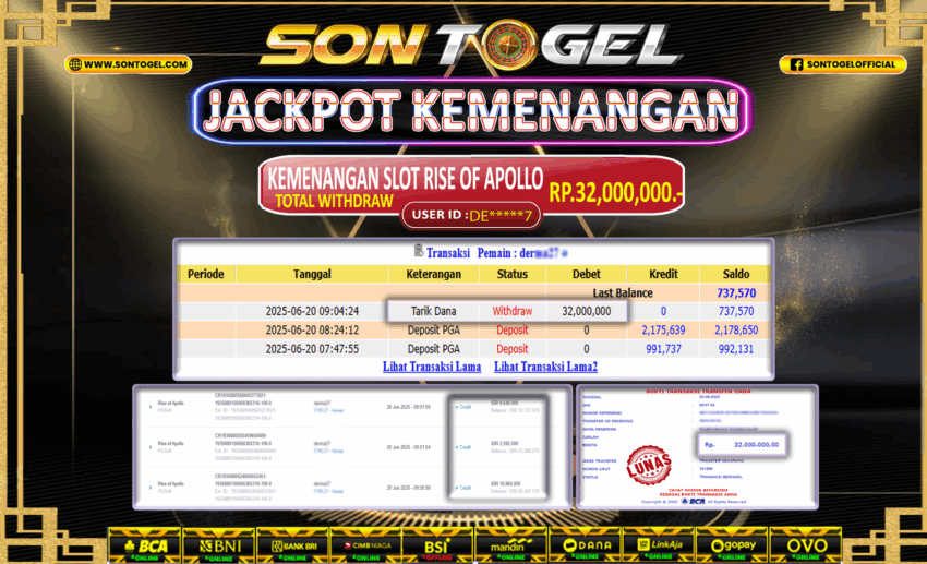 Bukti JP Sontogel kemenangan berapapun akan dibayarkan tuntas tanpa kekurangan sepersenpun langsung saja bermain disitus kami