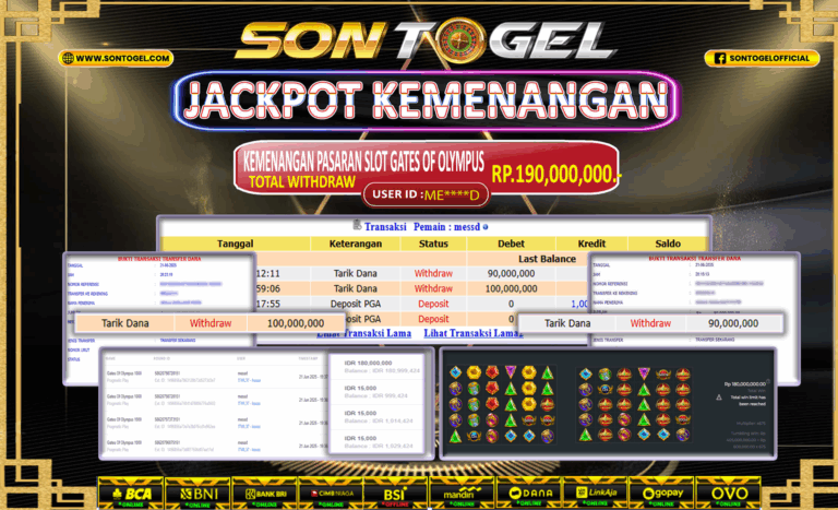 Bukti JP Sontogel kemenangan berapapun akan dibayarkan tuntas tanpa kekurangan sepersenpun langsung saja bermain disitus kami