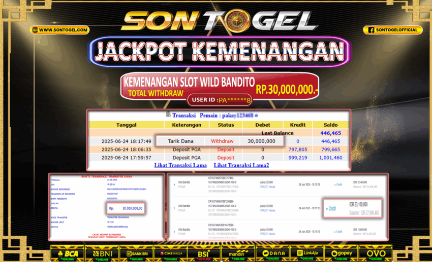 Bukti JP Sontogel kemenangan berapapun akan dibayarkan tuntas tanpa kekurangan sepersenpun langsung saja bermain disitus kami