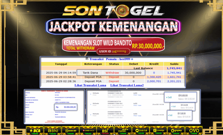 Bukti JP Sontogel kemenangan berapapun akan dibayarkan tuntas tanpa kekurangan sepersenpun langsung saja bermain disitus kami