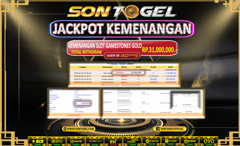 Bukti JP Sontogel kemenangan berapapun akan dibayarkan tuntas tanpa kekurangan sepersenpun langsung saja bermain disitus kami